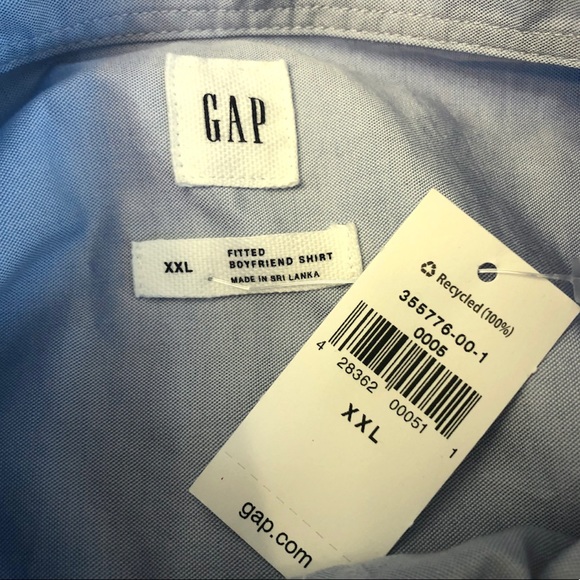 Gap Boyfriend fitted Oxford Blue Button Down Shirt - Picture 14 of 15